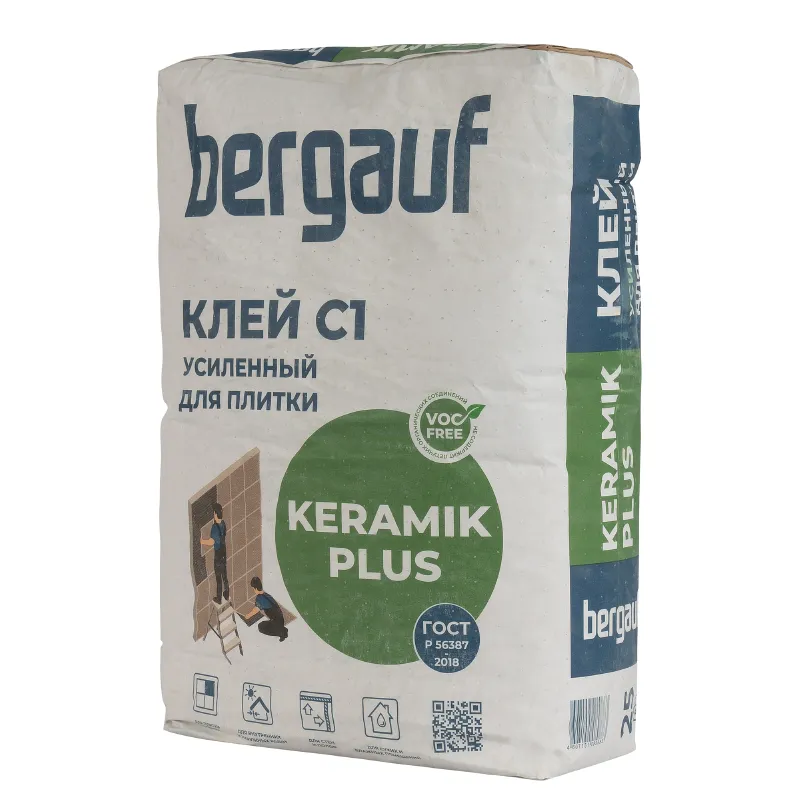 Клей плиточный Bergauf Keramik Plus C1 25кг — купить в Тобольске