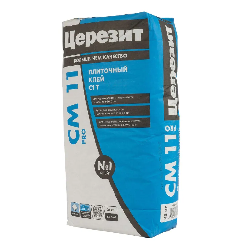Клей плиточный Церезит СМ 11 PRO С1T 25 кг — купить в Тобольске