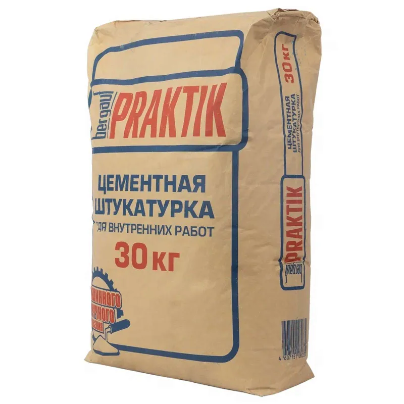 Штукатурка Бергауф Praktik цементная для внутренних работ 30 кг — купить в Тобольске